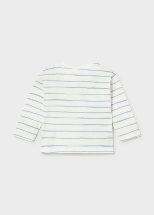 Mayoral Boy Long Sleeve T-shirt Stripes and Print - Sky blue (2011-047)