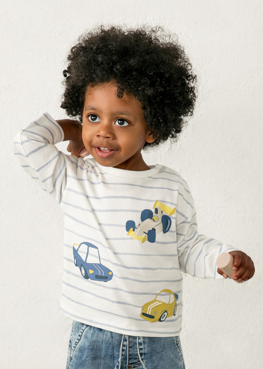 Mayoral Boy Long Sleeve T-shirt Stripes and Print - Col. Mole (2011-046)