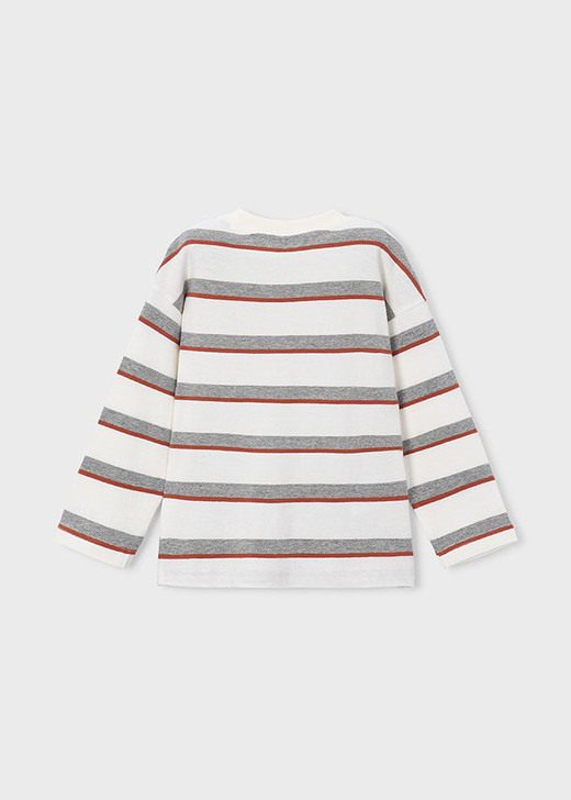 Mayoral Boy Long Sleeve Stripes T-shirt - cream (4008-066)