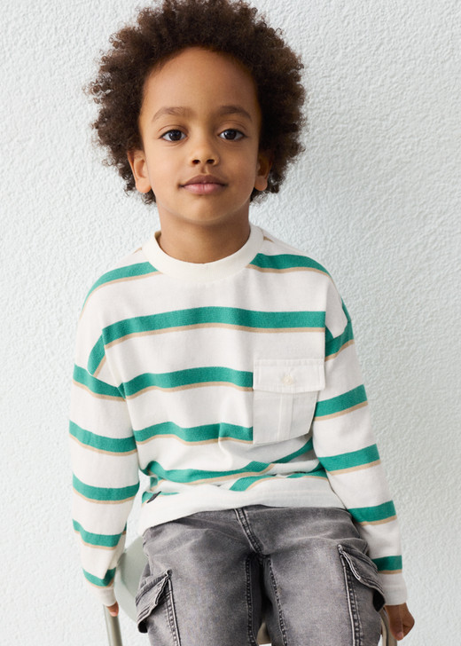 Mayoral Boy Long Sleeve Stripes T-shirt - tofu (4008-067)