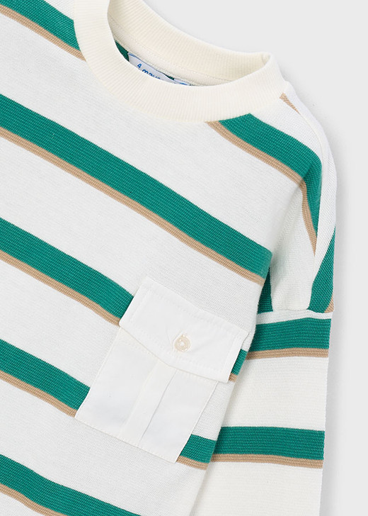 Mayoral Boy Long Sleeve Stripes T-shirt - tofu (4008-067)