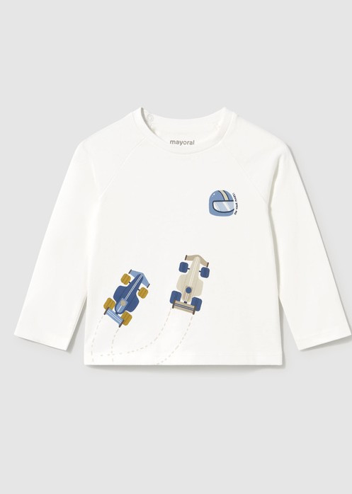 Mayoral Boy Long Sleeve T-shirt Racing - Ivory (2007-078)