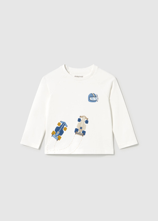 Mayoral Boy Long Sleeve T-shirt Racing - Ivory (2007-078)