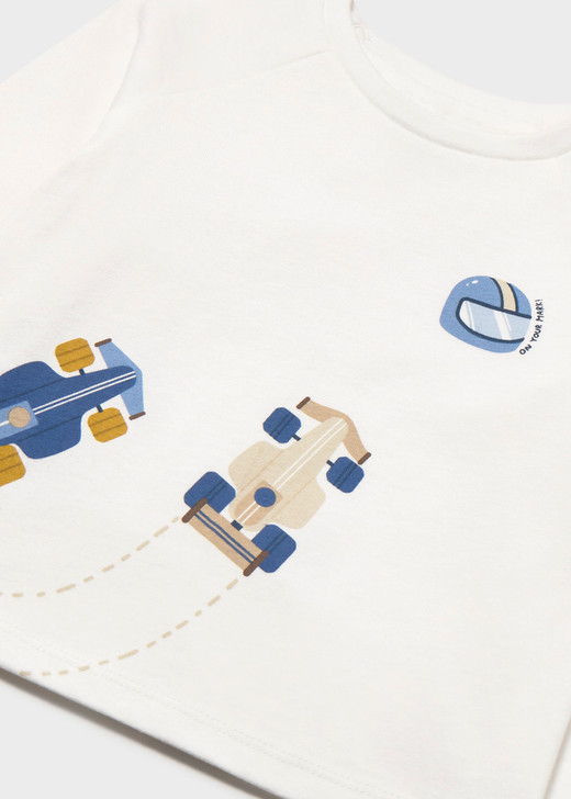 Mayoral Boy Long Sleeve T-shirt Racing - Ivory (2007-078)