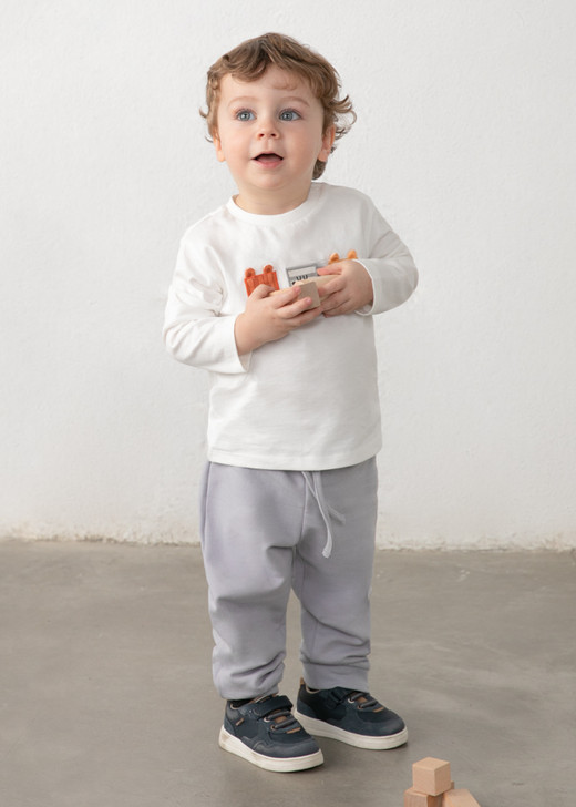 Mayoral Boy Basic Cuffed Fleece Trousers - Grey (704-048)