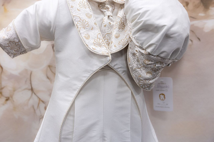 Piccolo Bacio - Boys Couture Christening Suit - Alejandro in White Silk