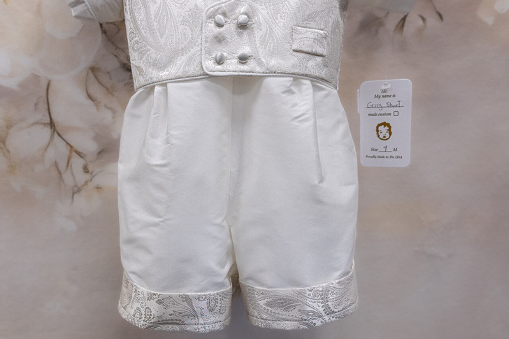 Piccolo Bacio - Boys Couture Christening Suit - Gerry in White Silk