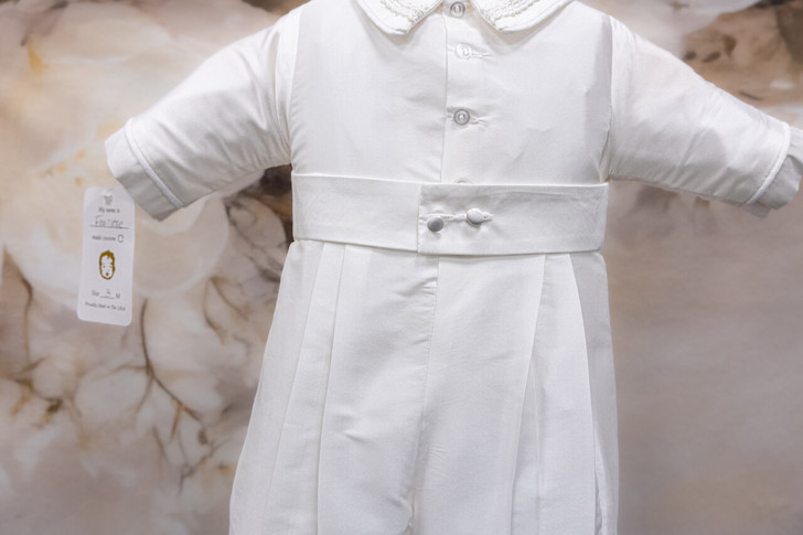 Piccolo Bacio - Boys Couture Christening Suit - Frankie in White Silk