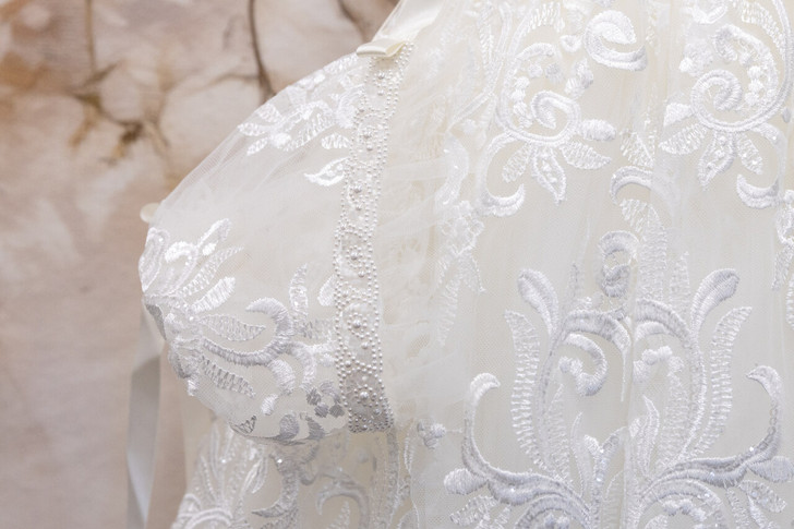 Piccolo Bacio - Couture Christening Gown - Amelia - White Silk
