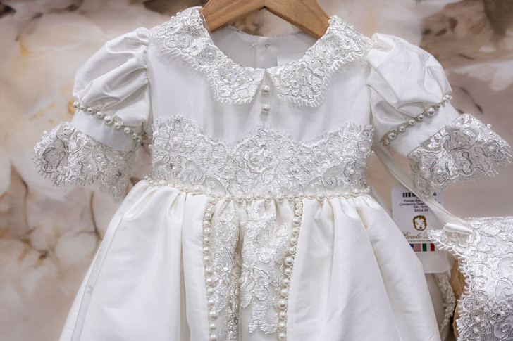 Piccolo Bacio - Couture Christening Gown - Madeline - Silk
