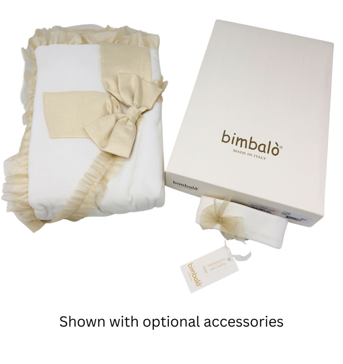 Bimbalo - Italian Import Velour Blanket with Ruffle - Gold 8150
