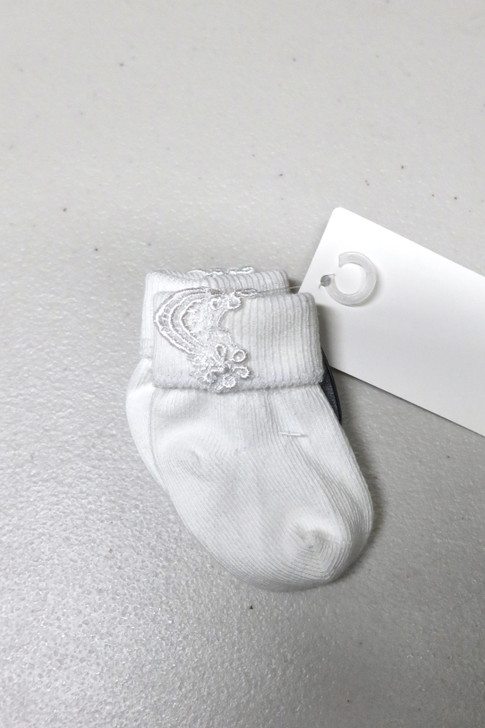 Sippy's Matching Socks with Trim 3 White