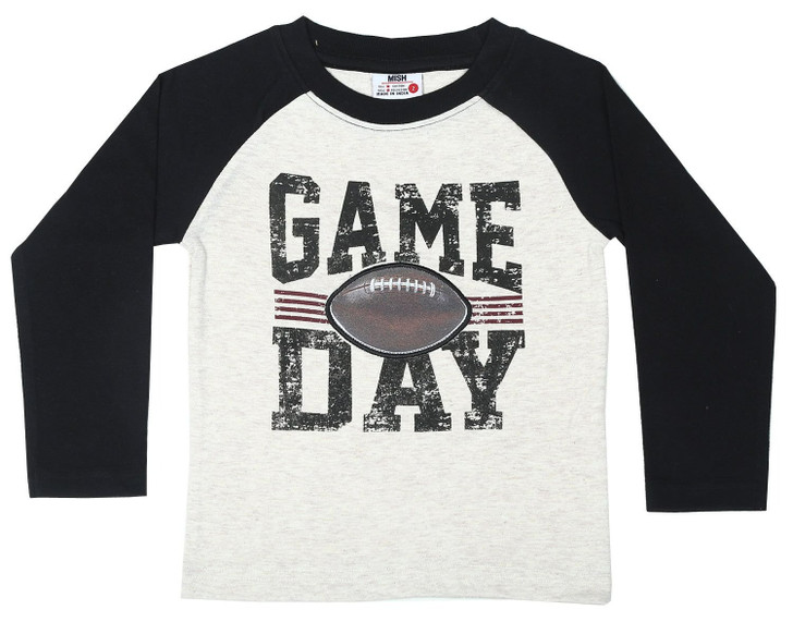 Mish E26509-OATMEAL Game Day Long Sleeve Shirt