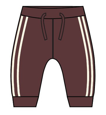 Mish 215690-BURGUNDY Taping French Terry Jogger