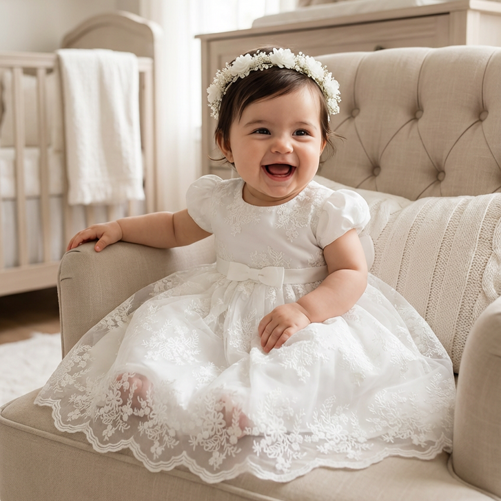 Giada Marie - Magdalene Lace Christening Gown, Flower Girl