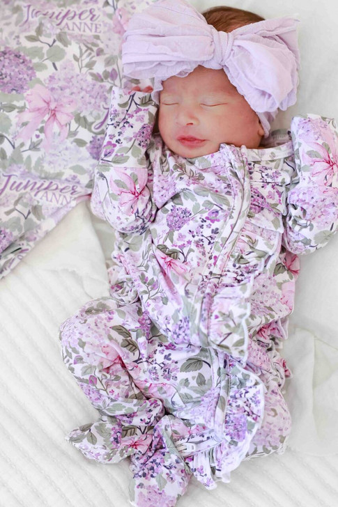 Caden Lane - Ruffle Zipper Footie | Lavender Lullaby