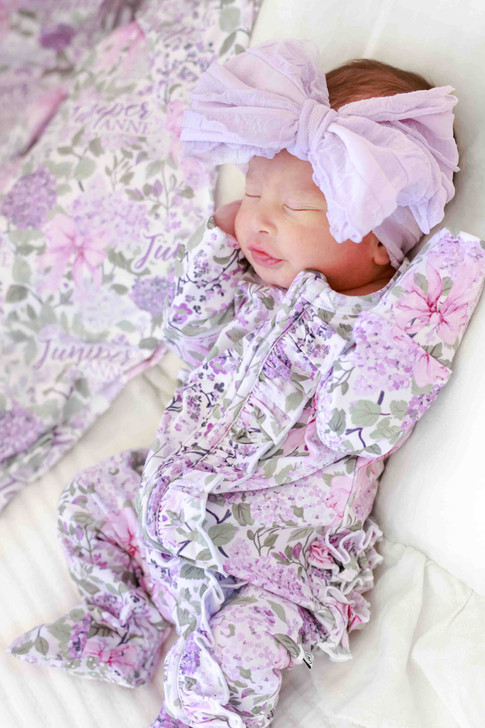 Caden Lane - Ruffle Zipper Footie | Lavender Lullaby