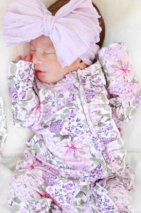 Caden Lane - Ruffle Zipper Footie | Lavender Lullaby