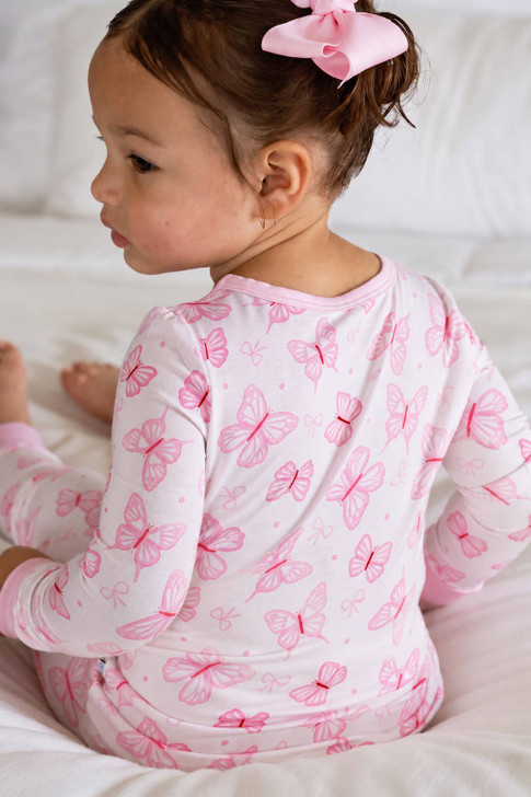 Caden Lane - Two-Piece Bamboo Pajama Set | Blooming Butterflies