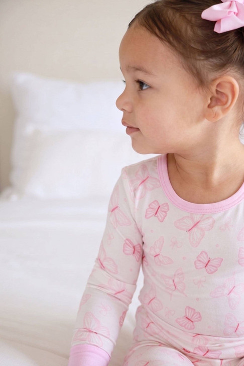 Caden Lane - Two-Piece Bamboo Pajama Set | Blooming Butterflies