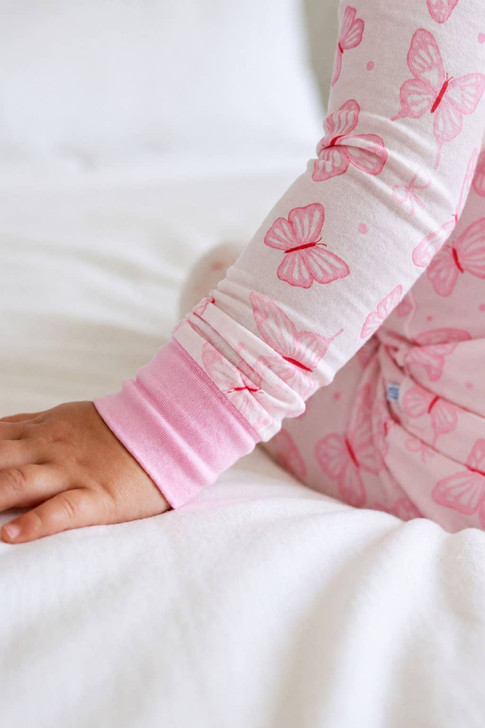 Caden Lane - Two-Piece Bamboo Pajama Set | Blooming Butterflies