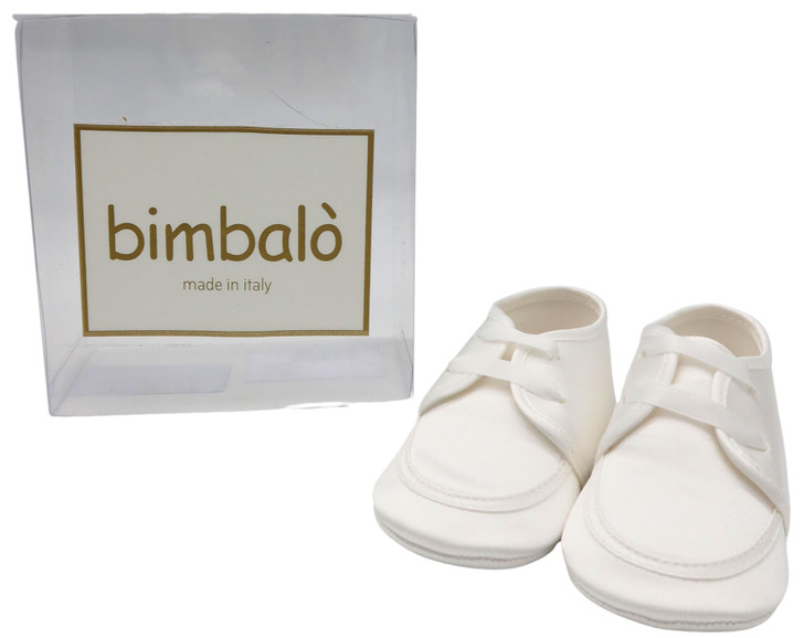Bimbalo - Imported Italian Handmade Flatlace Christening Shoes - Off White