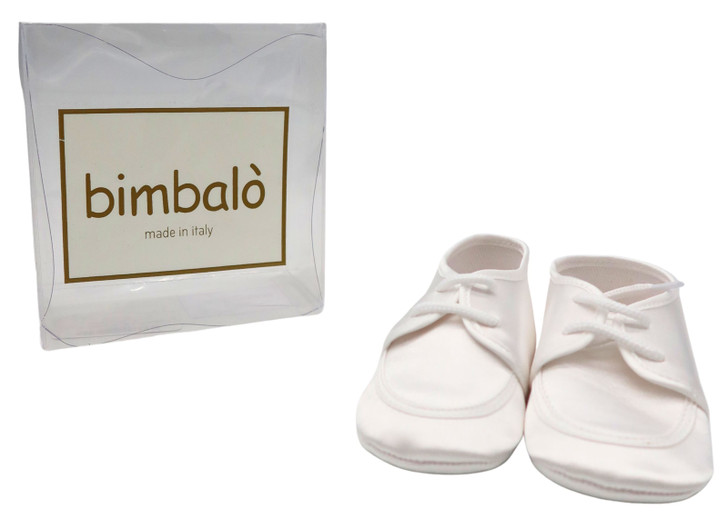 Bimbalo - Imported Italian Handmade Flatlace Christening Shoes - White