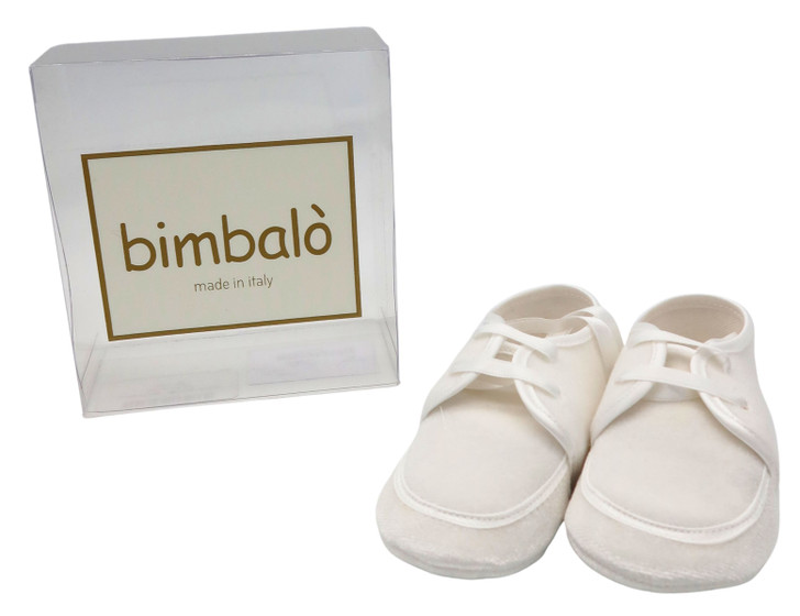 Bimbalo - Imported Italian Handmade Flatlace Christening Shoes - White