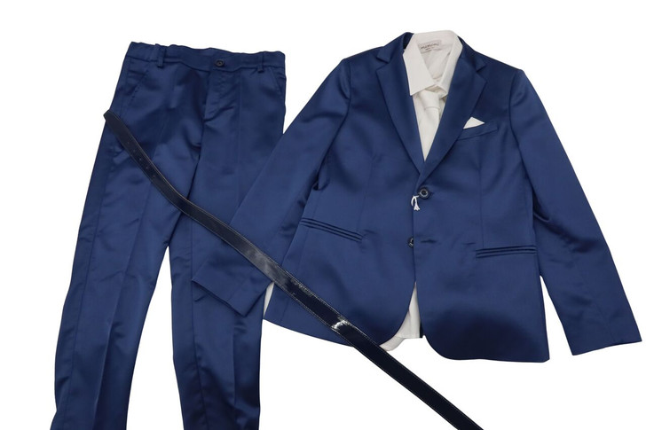 Small World - Mamemi Italian made Boys Suit w/Belt, Shirt, Tie & Vest