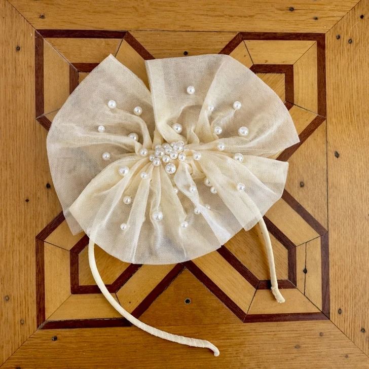 Ooh! La La! Couture - Tulle Headband Ivory - SW-HB4
