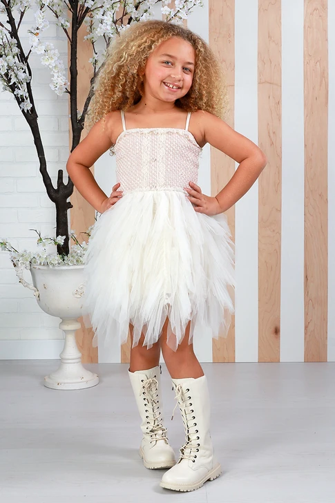 Ooh! La La! Couture - Tweed Bow Dress Pink Tweed - SW-114