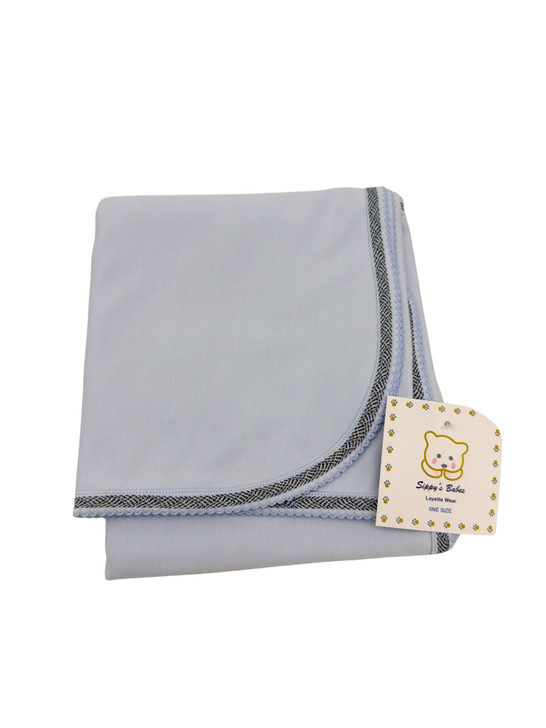 Sippy's Babes - Receiving Blanket with Trim 24 Blue