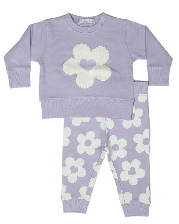 Little Mish Daisy 2 Piece Toddler Set - Lilac SW-4803