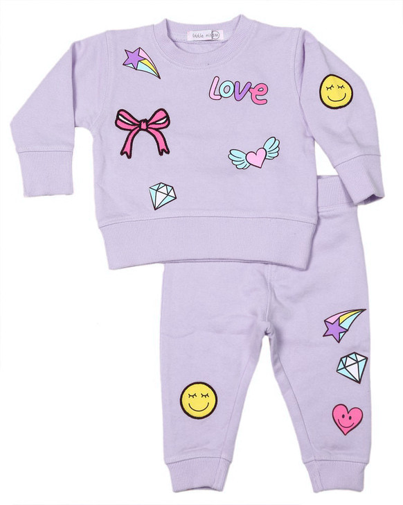Little Mish Doodle Patch 2 Piece Set - Lilac SW-4802