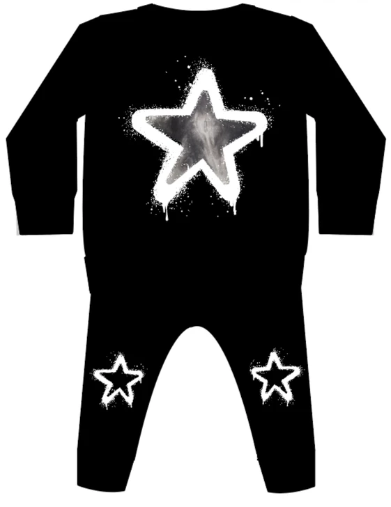 Little Mish Tie Dye 2 Piece Thermal Toddler Set - Black SW-3810