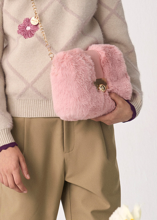 Abel & Lula Faux-Fur Handbag - Petal (5931-95)