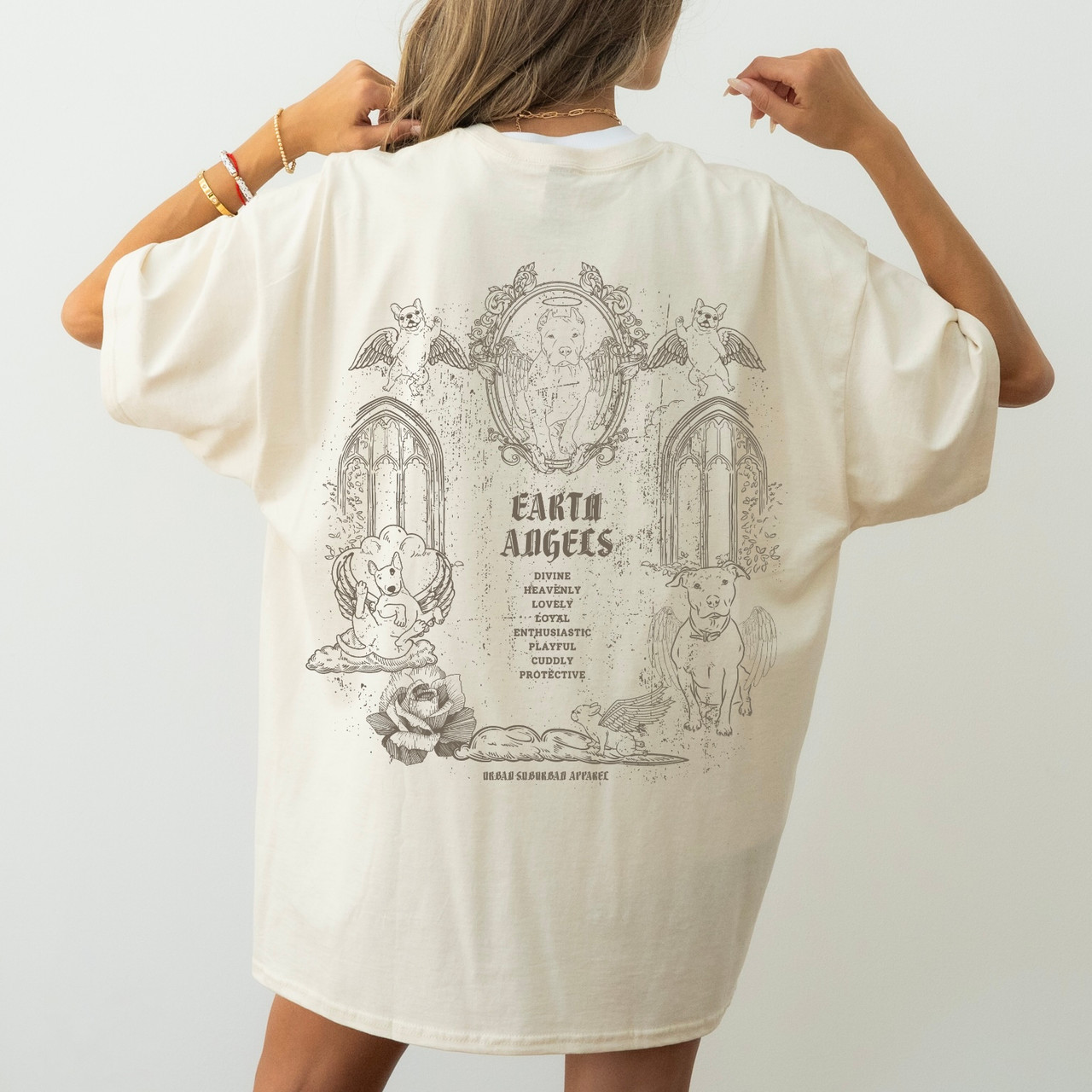 EARTH ANGELS Vintage Ivory Tee - Urban Suburban Apparel