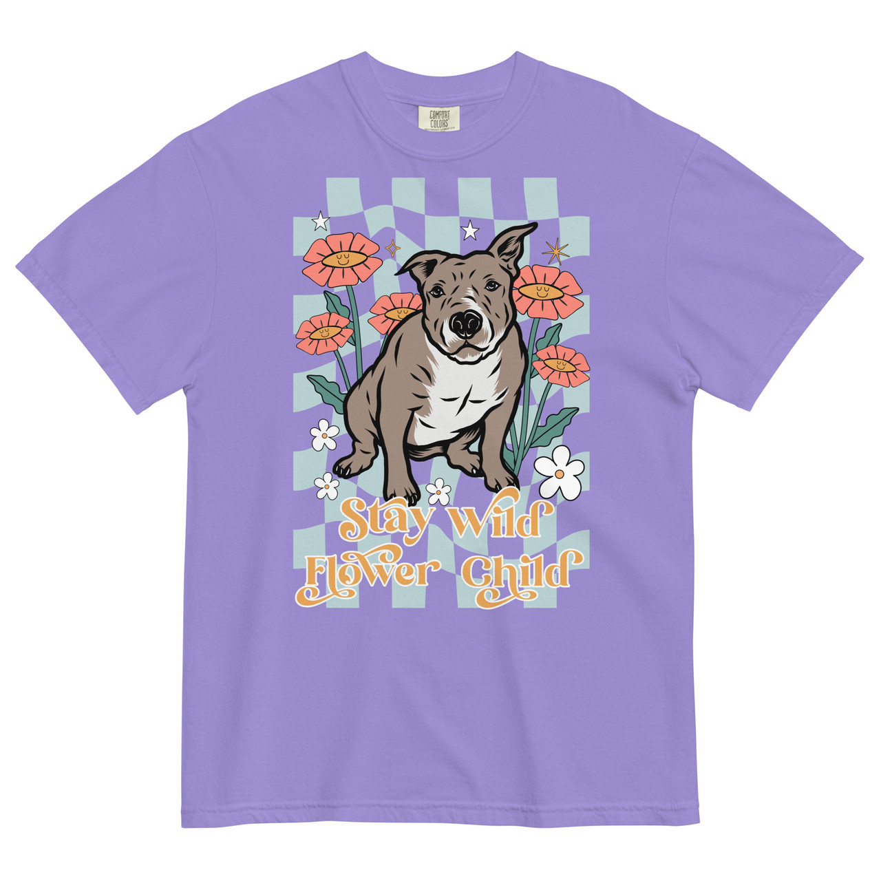 STAY WILD FLOWER CHILD Unisex t-shirt | Dog Graphic Tee