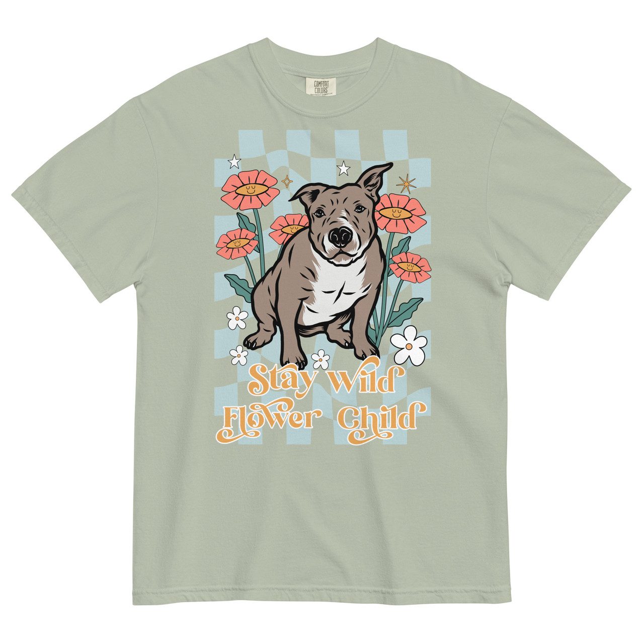 STAY WILD FLOWER CHILD Unisex t-shirt | Dog Graphic Tee STAY WILD FLOWER CHILD Unisex t-shirt | Dog Graphic Tee