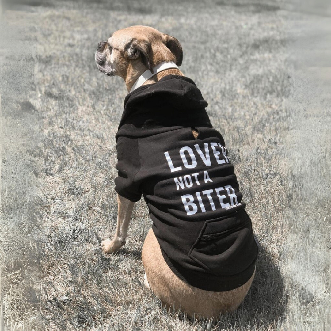 Zip Hoodie I Love Dogs Hoodie LOVER NOT A BITER Fleece Dog