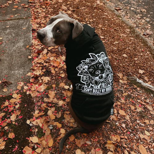 Urban Suburban Apparel DON'T BULLY MY BREED (Roses) Fleece Dog Zip-Up Hoody 35