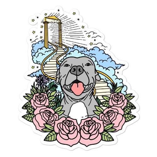 STAIRWAY TO HEAVEN (Gray Dog) Bubble-free stickers