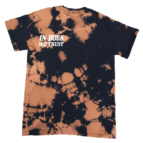 IN DOGS WE TRUST Unisex Bleached Tee