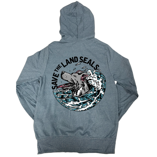 SAVE THE LAND SEALS Blue Zip-Up XL
