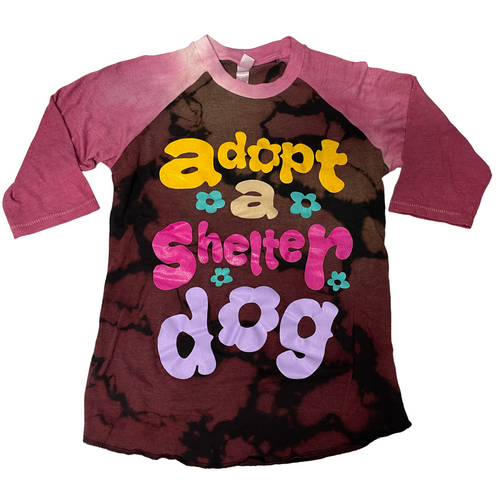 ADOPT A SHELTER DOG Tie Dye Raglan Small