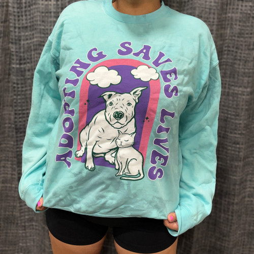 ADOPTING SAVES LIVES Ocean Dyed Sweater