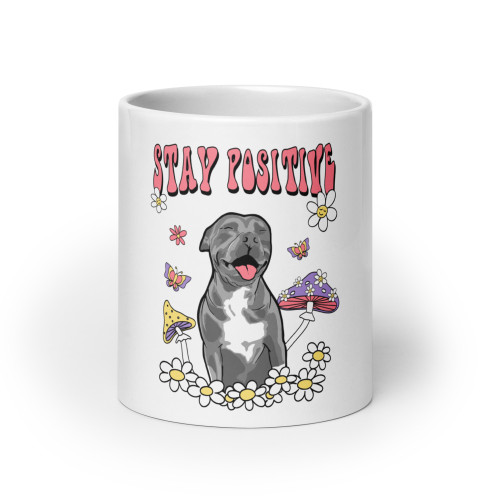 STAY POSITIVE White glossy mug