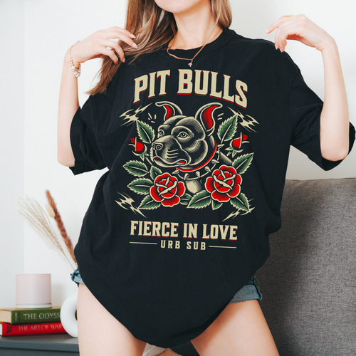 A woman wearing a graphic tee from our shop 