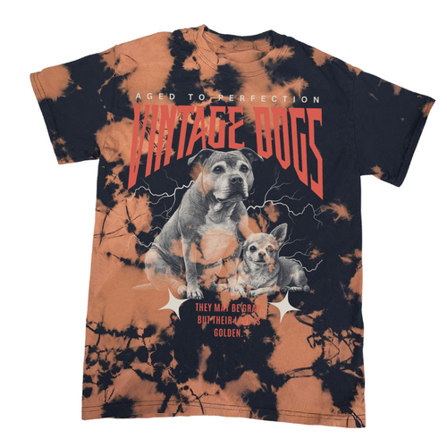 VINTAGE DOGS Bleached unisex t-shirt