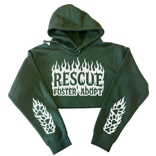 RESCUE FOSTER ADOPT Heavyweight Green Hoodie